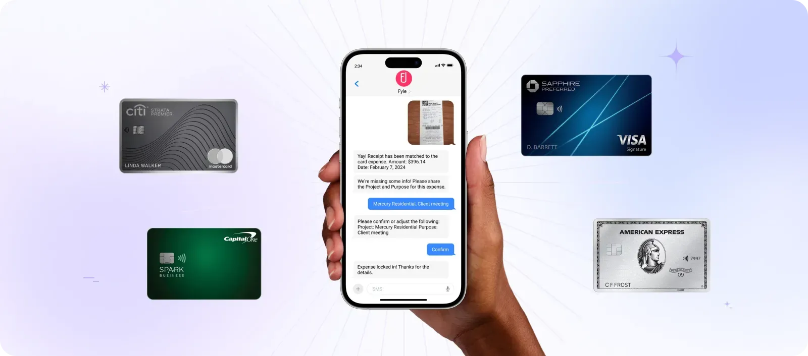 Collect receipts for business credit card spend via text with Fyle's real-time APIs