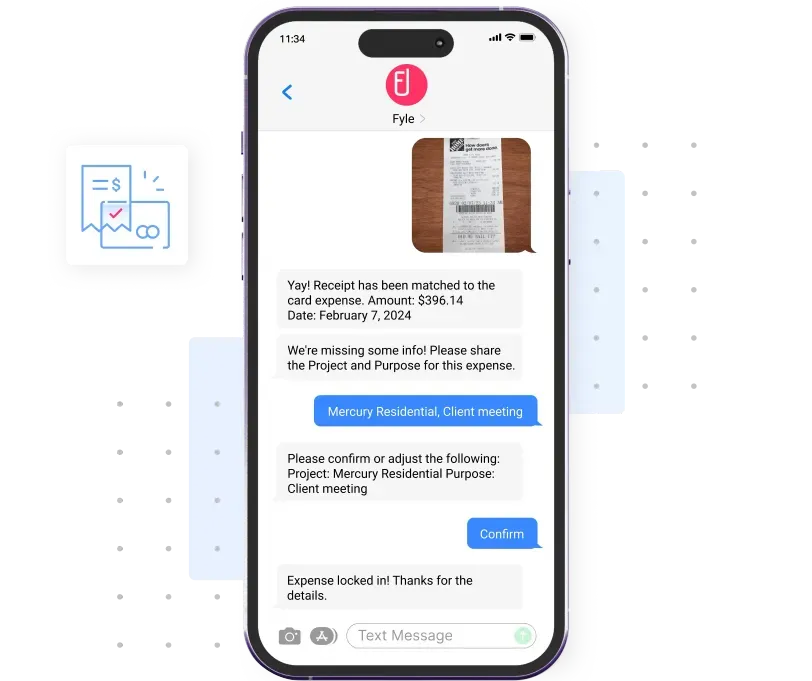 Track receipts and collect expense information via text messages with Fyle powered by conversational AI