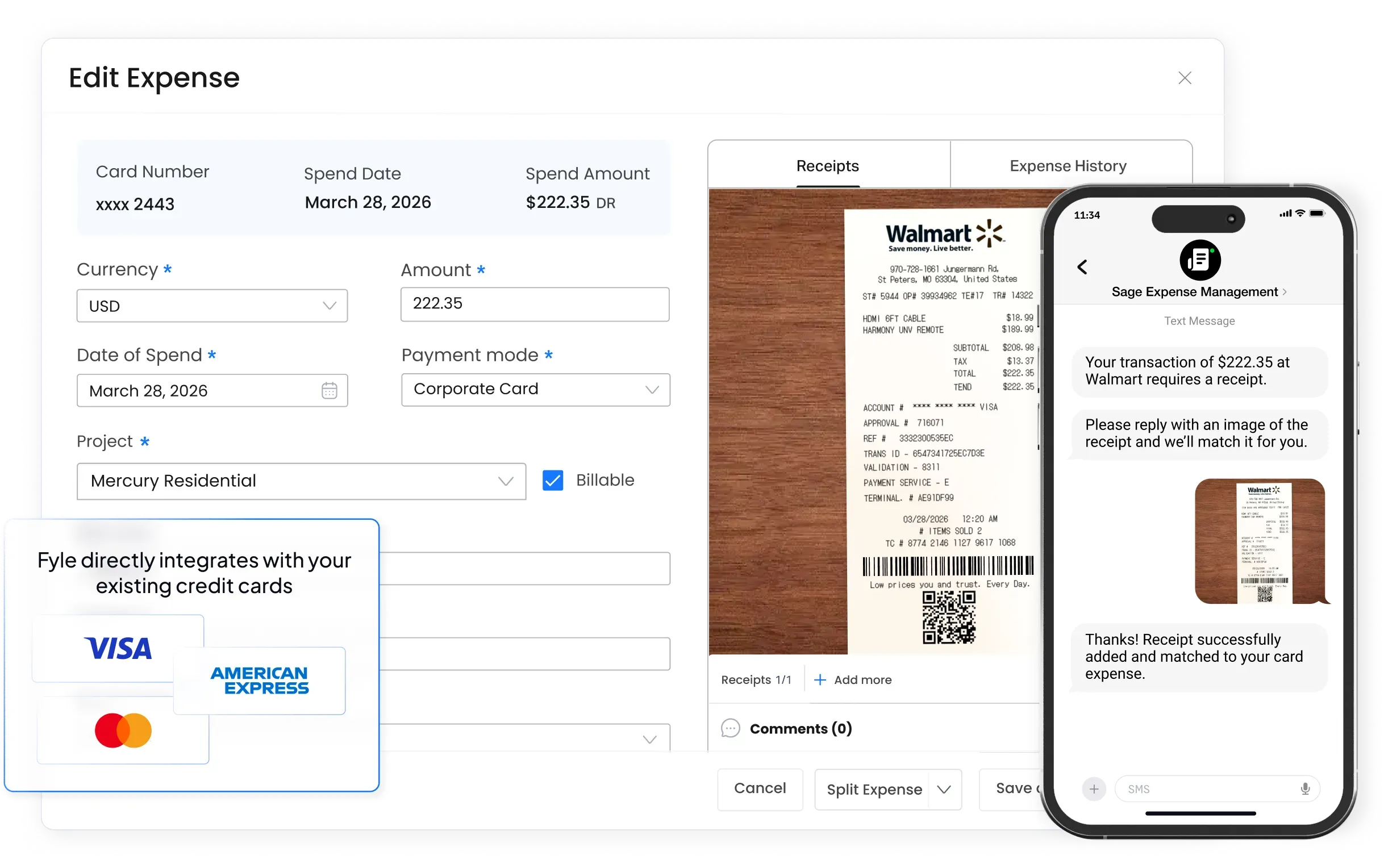 Reconcile card spend on your existing cards with Sage Expense Management